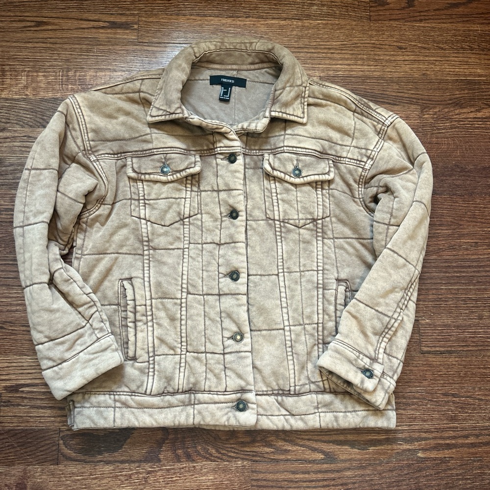 Forever 21 Tan Brown Quilted Jacket